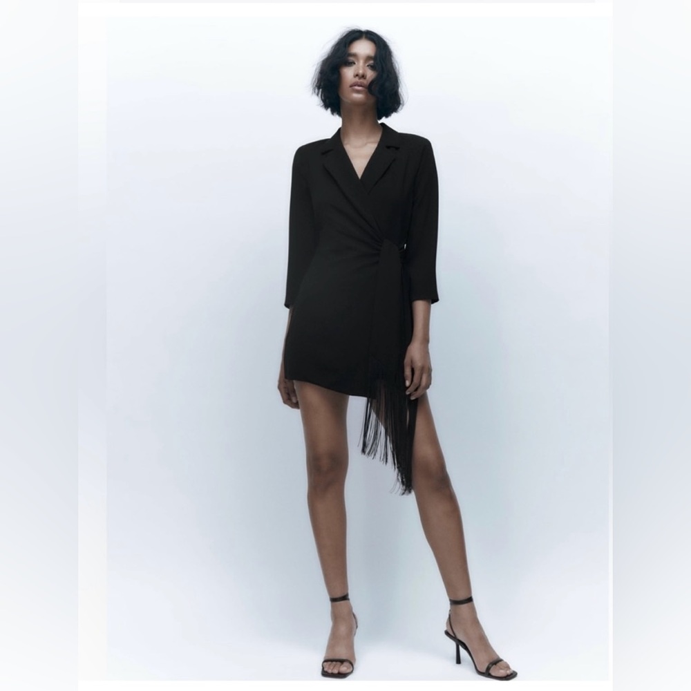 NWT Zara Fringed Blazer Dress, Size M